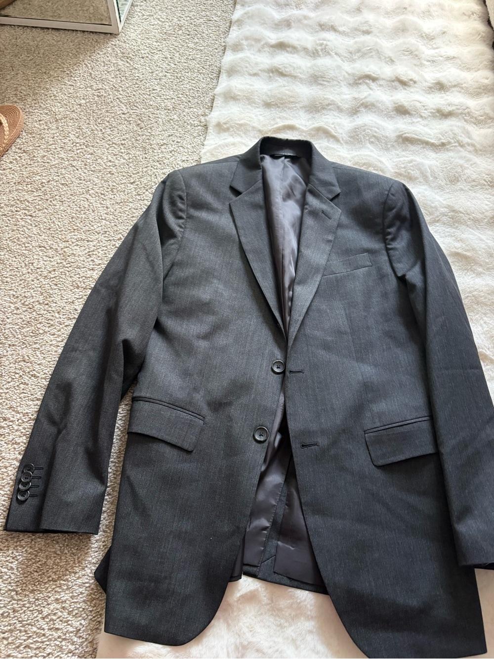 Banana Republic Men's Dark Charcoal Gray Two-Button Suit Jacket